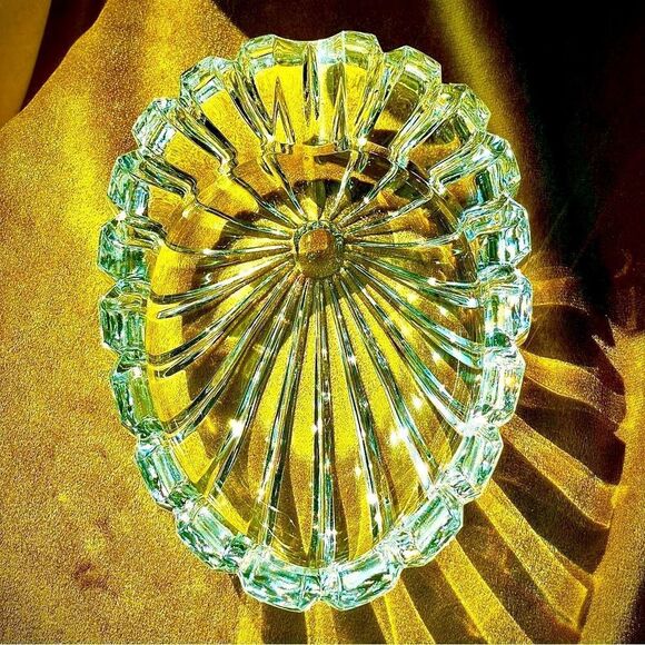 ♥️ Cigar Ashtray, Thick Heavy Clear Crystal Deep Cigar or pipe Ashtray - Picture 2 of 13